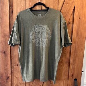 Green Short Sleeve Tee with Graphic Design